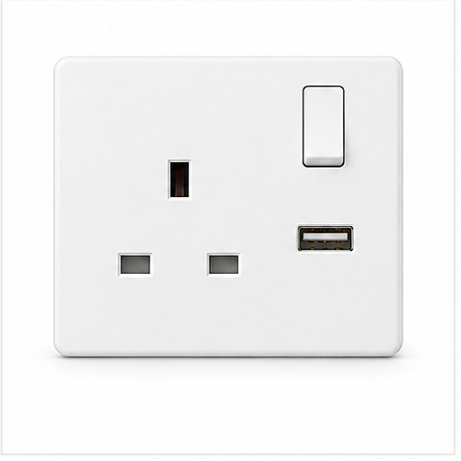 Panasonic 1-Gang 6-10A Multi-Socket with 1 USB Port — Without Cover Plate
